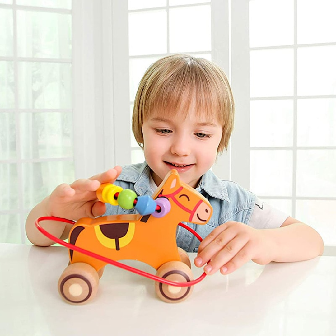 Wooden 3D Horse Marble Run - Montessori Educational Toy