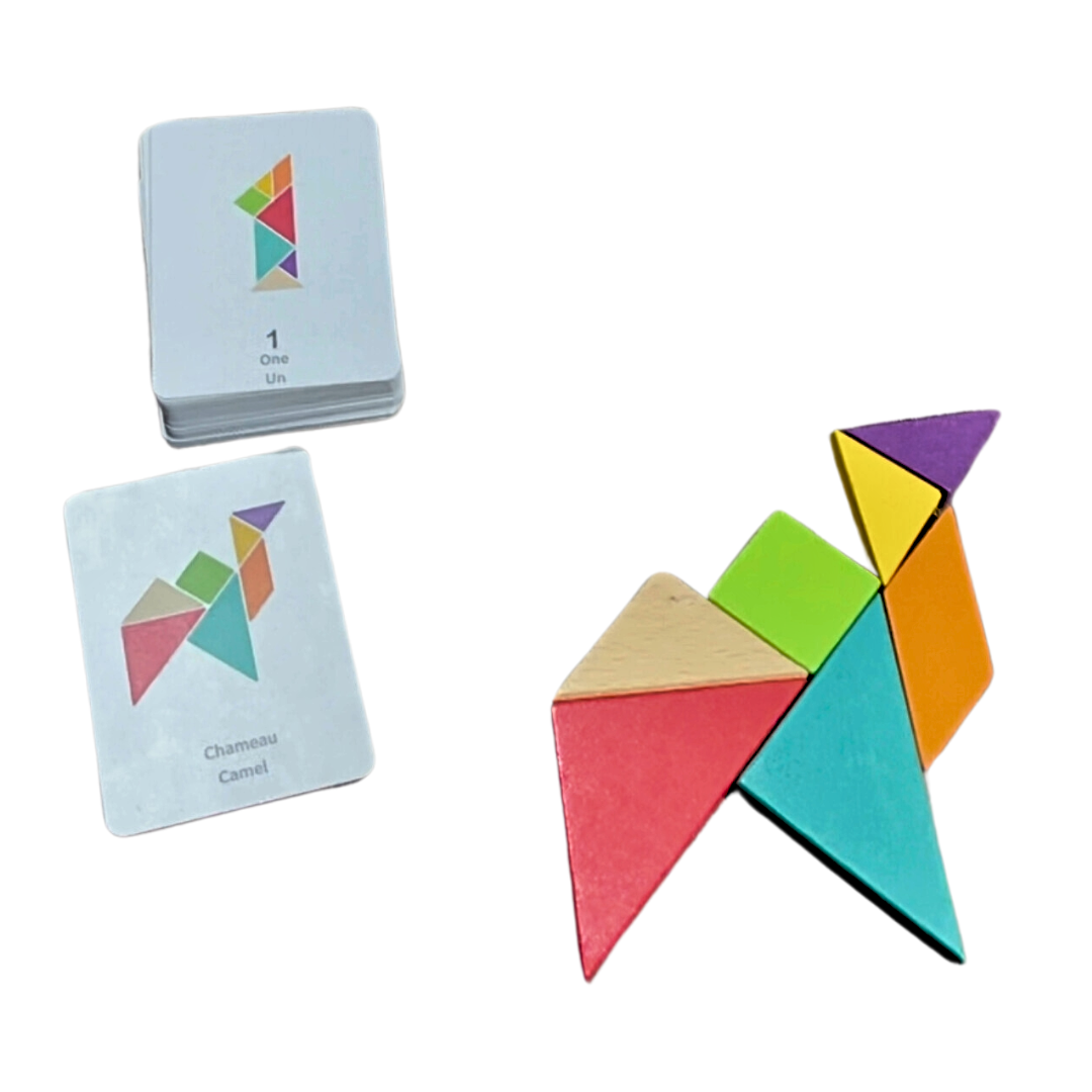 Puzzles de tangram en bois - jeu éducatif Montessori