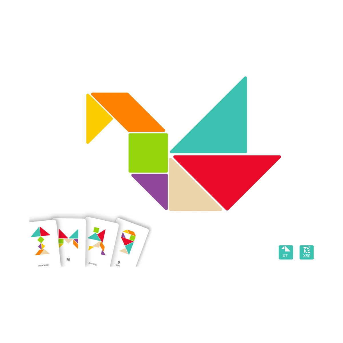 Puzzles de tangram en bois - jeu éducatif Montessori