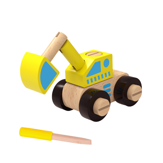 Excavatrice en bois blocs de construction Montessori